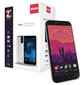 rca reno 16gb, android 10, 4g lte unlocked smartphone (silver)