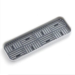 lletfun kitchen caddy sponge sink organizer drain tray for countertop | sponge or soap holder(11.9x3.94 inch)