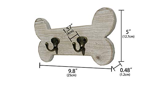 dwellington Vintage Style Dog Bone Hook Wall Mounted Coat Rack Rustic Wall Hanging Leash Holder