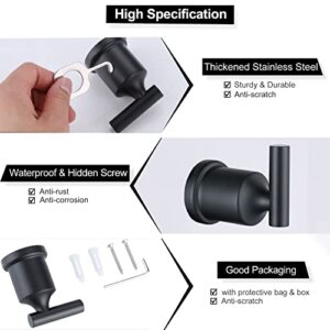 WOWOW Bathroom Towel Hook Black 304 Stainless Steel Towel Hook for Bathroom Coat Robe Clothes Hook Wall Mounted Modern Hand Towel Hook 2 Pack