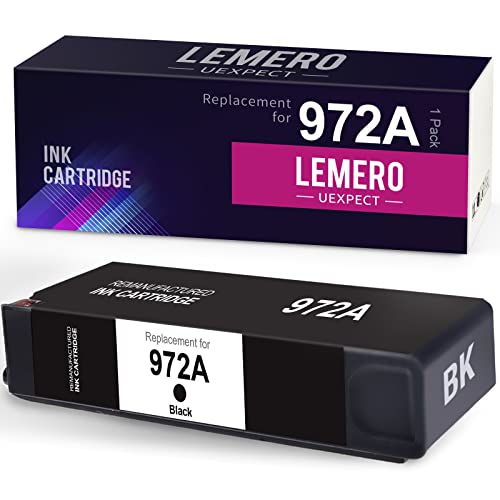 LemeroUexpect Remanufactured Ink Cartridge Replacement for HP 972A 972X High Yield for PageWide Pro MFP 577dw 477dw 452dw 577z 552dw 377dw 477dn P57750dw Printer (Black, 1-Pack)