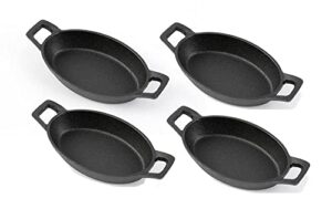 hawok cast iron mini oval serving dish 6.1 inchx 3.85 inch set of 4……