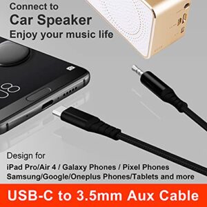 ivoros USB C to 3.5mm Headphone Adapter, Type C Audio Jack Earphone Aux Converter,Work for Samsung Galaxy S21/S20/Ultra/Note 20/10+Plus,Google Pixel 6/5/4/3/2 XL,iPad Pro/Air4/mini6,Surface 7/x/go