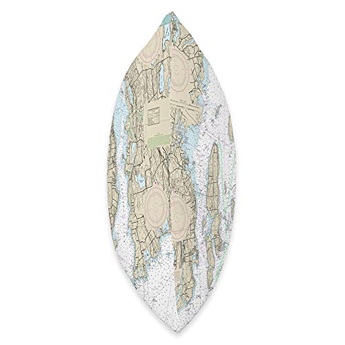 15 Degrees East Nautical Chart-Newport & Rhode Island Throw Pillow, 18x18, Multicolor