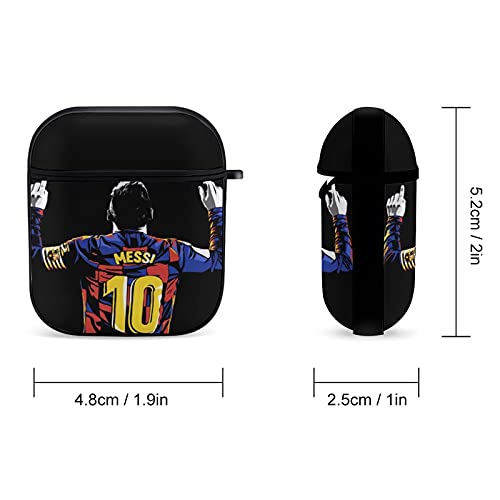 Apple Bluetooth Headset Cover Football Player Soccer Superstar Messi AirPods Case 1&2 comes with a key chain, compatible with wired charging, personalized and customized patterned prints, and shock-re