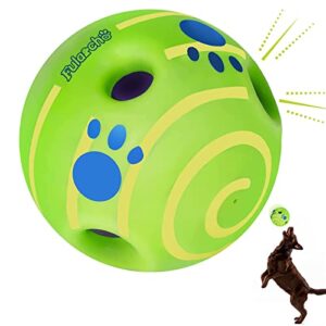 paeyoor giggle ball for dogs,interactive dog toys wobble wag wiggly giggly active rolling ball funny sounds,durable safe dog toy balls birthday gift for large medium dogs,green,5.5inch