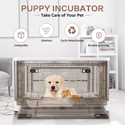 HKDQ Puppy Incubator, Pet Incubator Box Large PET Brooder Nursery,Nebulization Box,Kitten Incubator,Incubator for Puppies with Pet Heating Pad and Pet Medicine Feeder（55L）