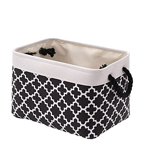 Royalstars Fabric Storage Basket, Decorative Cotton Linen Storage Basket, Gift Box(3-Pack) (Black, 382824cm),38*28*24cm