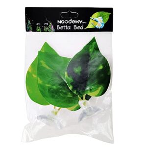 Noodoky Betta Leaf Hammock Silicone Peace Plant Accessories, Beta Fish Leaf Rest Pad Bed, Beta Tank Decorations (2-Pack)