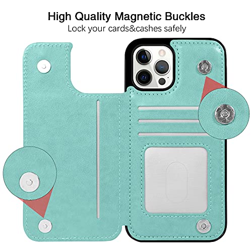 BENTOBEN iPhone 12 Pro Max Case, iPhone 12 Pro Max Wallet Case, PU Leather Heavy Duty Rugged Card Holder Shockproof Flip Folio Phone Case Cover for iPhone 12 Pro Max 6.7", Green