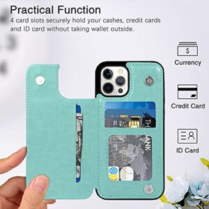 BENTOBEN iPhone 12 Pro Max Case, iPhone 12 Pro Max Wallet Case, PU Leather Heavy Duty Rugged Card Holder Shockproof Flip Folio Phone Case Cover for iPhone 12 Pro Max 6.7", Green