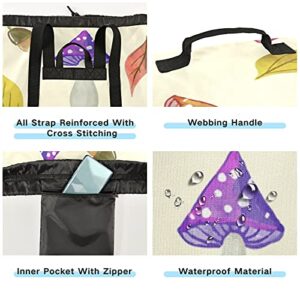 Thanksgiving Leaf Mushroom Laundry Bag Heavy Duty Laundry Backpack with Shoulder Straps Handles Travel Laundry bag Drawstring Closure Dirty Clothes Organizer For Apartment College Dorm Laundromat