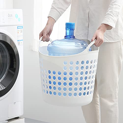 GyongRong, Dirty Basket Large Household Plastic Dirty Basket Clothes Storage Basket Bathroom Laundry Basket Toys Sundries Storage Basket (Blue)