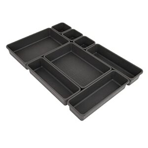 copco basics interlocking bin set, 8-piece, charcoal gray