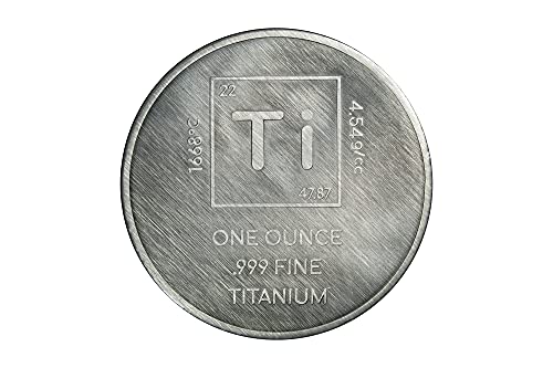 1 Troy Oz Titanium Round - .999 Pure Chemistry Element Design by Unique Metals