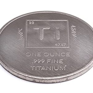 1 Troy Oz Titanium Round - .999 Pure Chemistry Element Design by Unique Metals