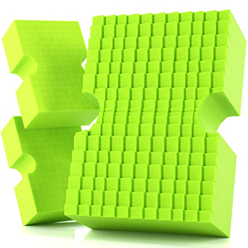 Grime Grabber Detailing Jumbo Cross-Cut Grid Sponge 3-Pack | All-Purpose, Durable, Extra Absorbent Sponge for Cleaning | Large, Easy-Grip Car Cleaning Sponge | Soft, Scratch-Free Multi-Use Sponge