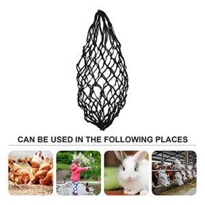 NUOBESTY Hay Net Slow Feed Bag for Horse Mesh Slow Feed Hay Net Chicken Feeder Tote Full Day Feeding for Chicken Black | 9.84x22.04inch