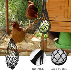 NUOBESTY Hay Net Slow Feed Bag for Horse Mesh Slow Feed Hay Net Chicken Feeder Tote Full Day Feeding for Chicken Black | 9.84x22.04inch