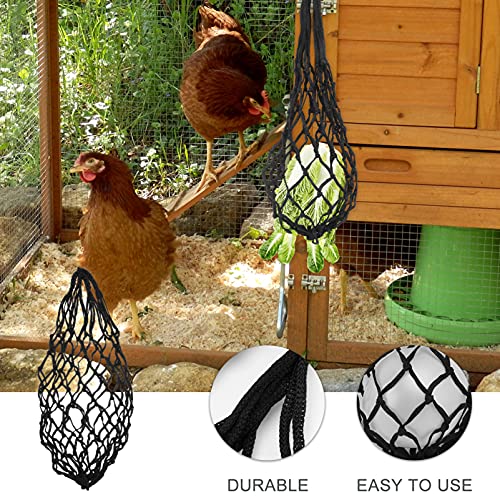 NUOBESTY Hay Net Slow Feed Bag for Horse Mesh Slow Feed Hay Net Chicken Feeder Tote Full Day Feeding for Chicken Black | 9.84x22.04inch