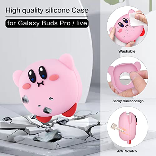 2PACK Cute Case for Galaxy Buds 2 Case (2021)/Galaxy Buds Pro Case (2021)/Buds Live Case (2020),3D Cartoon Kabi&Bubble Gum Silicone Protective Cover for Samsung Buds Pro/Buds 2/Buds Live Charging Case