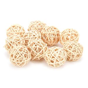 10pcs rattan balls, sepak takraw toy natural color rattan safe and harmless parrot small animal chew toy for parrot