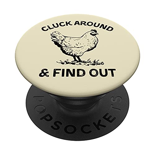 Cluck Around And Find Out Funny Chicken Adult Humor PopSockets Swappable PopGrip