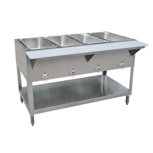 Kratos 28W-111 - NSF Commercial 120V Electric Steam Table/Hot Food Table - 4 Wells - Stationary - 57" Wx30 Dx34 H