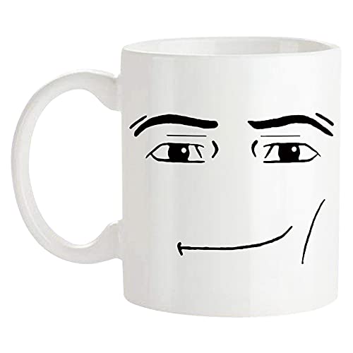 Saviola-MAN FACE Funny Gamer Mug,Birthday Mug,11oz Novelty Coffee Cup,White,1 Count (Pack of 1)