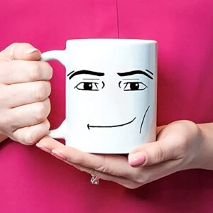 Saviola-MAN FACE Funny Gamer Mug,Birthday Mug,11oz Novelty Coffee Cup,White,1 Count (Pack of 1)