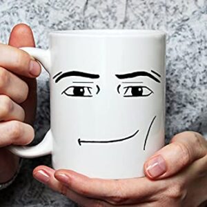 Saviola-MAN FACE Funny Gamer Mug,Birthday Mug,11oz Novelty Coffee Cup,White,1 Count (Pack of 1)