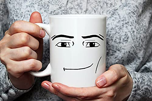 Saviola-MAN FACE Funny Gamer Mug,Birthday Mug,11oz Novelty Coffee Cup,White,1 Count (Pack of 1)