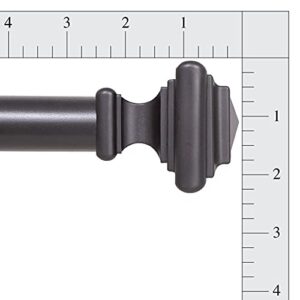 Interior Living 66-120 in. Adjustable Soft Square End Curtain Rod, 1 in. Diameter, Black