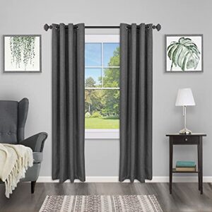 Interior Living 66-120 in. Adjustable Soft Square End Curtain Rod, 1 in. Diameter, Black