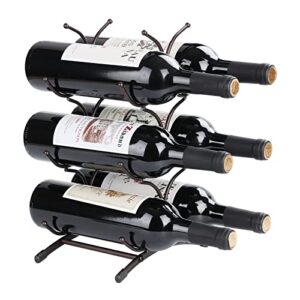 scdgrw wine racks countertop, 6 bottles freestanding metal wine rack black, metal wine storage stand, small wine rack, tabletop wine holder wine storage rack for pantry, bar, cabinet