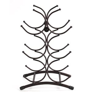 SCDGRW Wine Racks Countertop, 6 Bottles Freestanding Metal Wine Rack Black, Metal Wine Storage Stand, Small Wine Rack, Tabletop Wine Holder Wine Storage Rack for Pantry, Bar, Cabinet