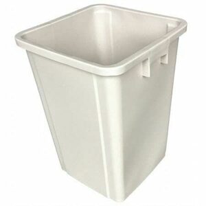 19 gallon plastic square trash can , wastebasket, waste bin, beige