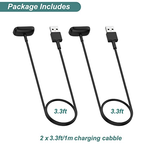 Charger for Fitbit Charge 5 / Fitbit Luxe Fitness Tracker, Replacement Charging Cable Cord Accessories for Fitbit Luxe/Charge 5 [2-Pack, 3.3ft/1m]