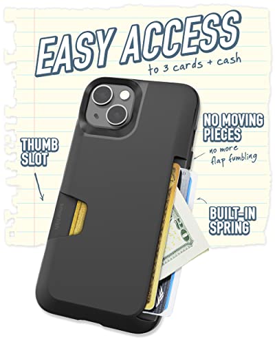 Smartish iPhone 13 Wallet Case - Wallet Slayer Vol. 1 [Slim + Protective] Credit Card Holder - Black Tie Affair