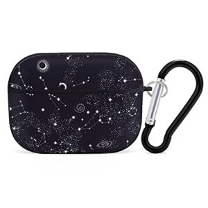 youtary stars moon planet space galaxy universe pattern airpods pro 3 casecover with keychain, apple airpod cover shockproof protective wireless charging headset accessories