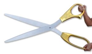 the largest ceremonial scissors in the world - 40 inch gold plated grand opening scissors with silver blades