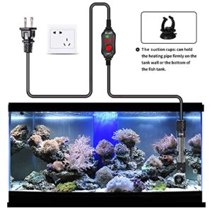 Woliver Aquarium Heater,25W/50W/100W Small Submersible Heater with External LED Digital Temp Controller Suit for Marine Saltwater and Freshwater Turtle Fish Tank Heater