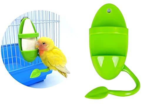 2pcs Plastic Pet Bird Cuttlebone Holder Food Holder, Cuddle Bone Feeding Racks, Cuttlebone Holder for Cockatiels Parakeets Budgies Finches Green