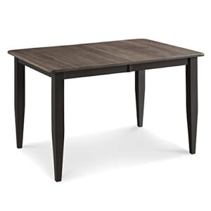 carol's inspirations farmhouse solid wood dining room table, 48 inches | brown and black rectangle kitchen dinner table featuring eased edge and distressing | made in usa | solid maple no mdf