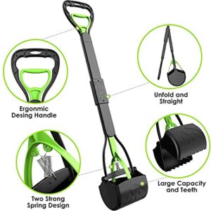 TIMINGILA Pooper Scooper 28" Long Handle Portable Pet Poop Scooper for Large and Small Dogs,High Strength Material and Durable Spring,Great for Lawns, Grass, Dirt, Gravel