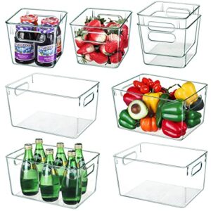 set of 8 refrigerator organizer bins，4 large and 4 small pantry organization and storage bins, clear cabinet organizers & storage containers for pantry, kitchen, freezer, cabinet, fridge,bpa free