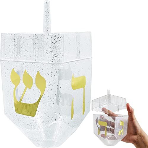 Jumbo Hanukkah Fillable Dreidel, Stands Straight on Table, Can Be Filled with Hanukkah Gelt Or Hanukkah Chocolate (Single)