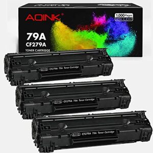 compatible cf279a m12w toner cartridge replacement for hp 79a m26nw toner for use in hp laserjet pro m12a, laserjet pro m12w, laserjet pro mfp m26nw, laserjet pro mfp m26a printer - black/3 packs