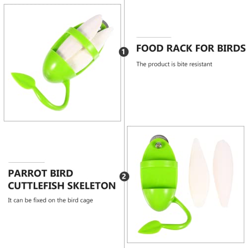 TEHAUX 2pcs Cuttlebone for Birds Parrots, Cuddle Bones with Plastic Cuttlebone Holder for Cockatiels Parakeets Budgies Finches