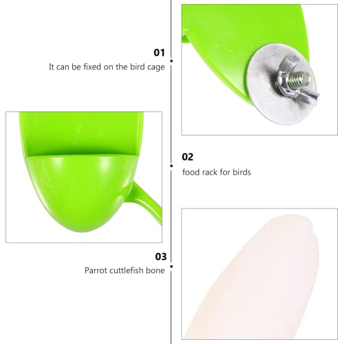 TEHAUX 2pcs Cuttlebone for Birds Parrots, Cuddle Bones with Plastic Cuttlebone Holder for Cockatiels Parakeets Budgies Finches